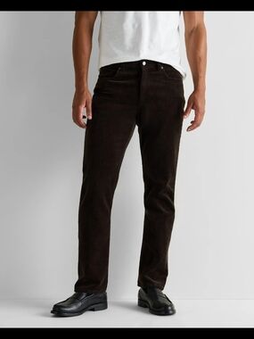 Quince Men's Organic Cotton Stretch Corduroy Pants Black 5 Pocket 36x32